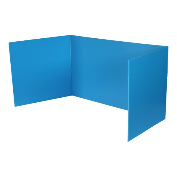 Flipside 18 x 46.5 Corrugated Plastic Study Carrel Blue, PK12 19372-12 - main
